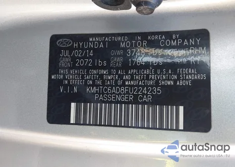 2015 Hyundai Veloster from USA, damaged, VIN KMHTC6AD8FU224235